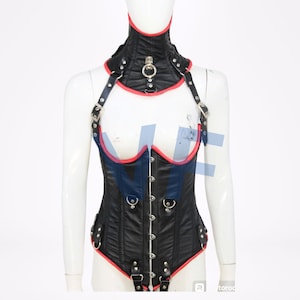 Heavy Duty cupless corset Double Steel Boned Waist Training Genuine Leather Woman Corset Tight Shaper Sheep Leather Mistress Corset