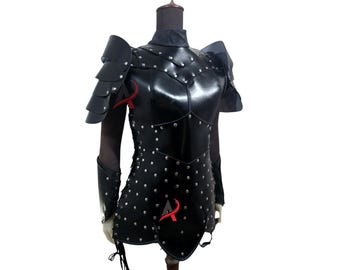 Women's Black Leather Armor Set | Medieval Cosplay Costume