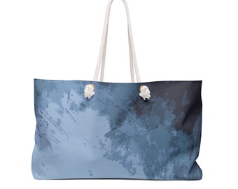 Blue Grunge Abstract Weekender Bag