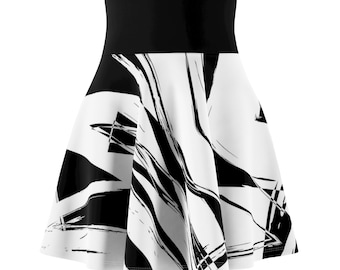 Abstract Black and White Skirt