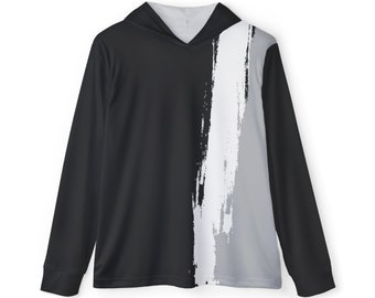 Gray and white brush stripe Warmup Hoodie