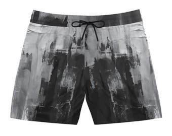 BW Abstract Men's Mid-Length Swim Shorts (AOP)