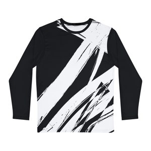 Abstract Black and White Long Sleeve Shirt