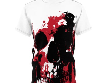 T-shirt Homme BLK Skull 'Rebel Mugshot' - Blanc, Motif Crâne Et Flammes, Taille L