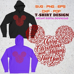 Mickey Christmas SVG: New Years Design (Digital Download)