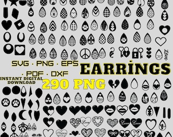 Paquete SVG de aretes: Archivos cortados con láser para Glowforge (descarga instantánea)