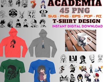 Paquete de archivos SVG de My Hero Academia: Archivos de corte de personajes de anime (Descarga digital)