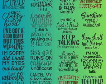 Sarcastic Quotes SVG Bundle: Funny Sassy Designs (Digital Download)