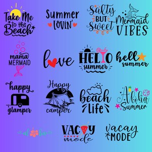 Summer Quotes SVG Bundle: Beach Vacation Designs (Digital Download)