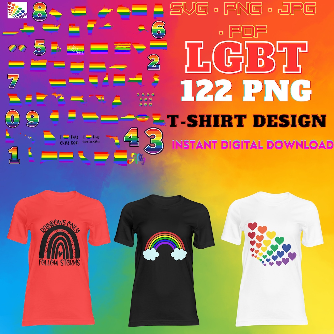 LGBT Pride SVG Bundle: Gay Pride T-shirt Designs (digital Download) - Etsy