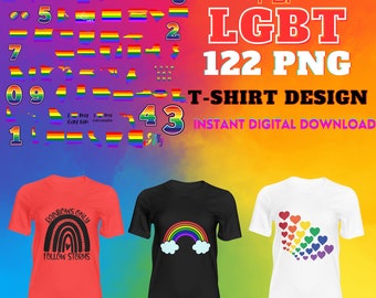 May include: A set of three t-shirt designs featuring rainbow-themed graphics. The first design features a rainbow with clouds, the second design features a rainbow with hearts, and the third design features a rainbow with the text "Rainbows Only Follow Storms". The designs are available in SVG, PNG, JPG, and PDF formats.