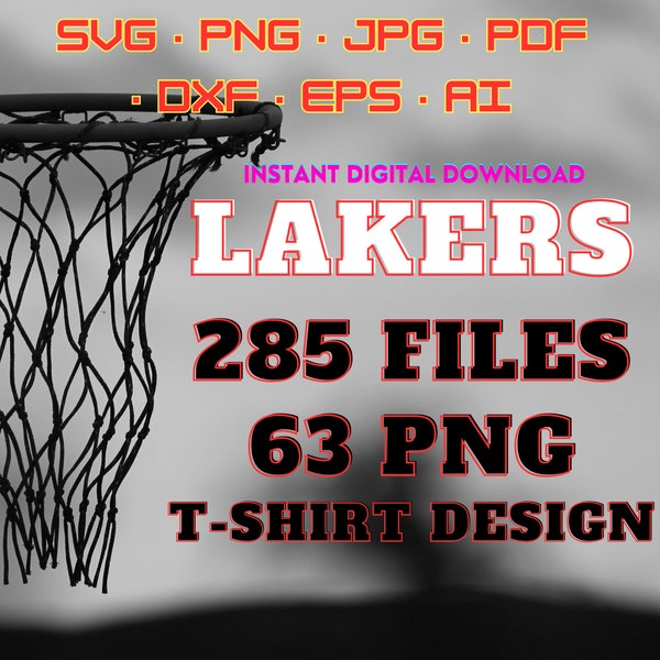 Lakers Svg, Lakers Bundle Svg, Kobe Bryant Svg, 285 Files, Mega Svg, Bundle Svg,  Cut Files Cricut, T-shirt svg, svg · png · eps · dxf· pdf,