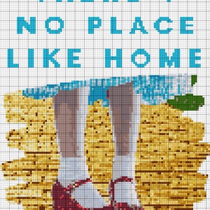 No Place Like Home Digital Cross Stitch Pattern for Instant Download