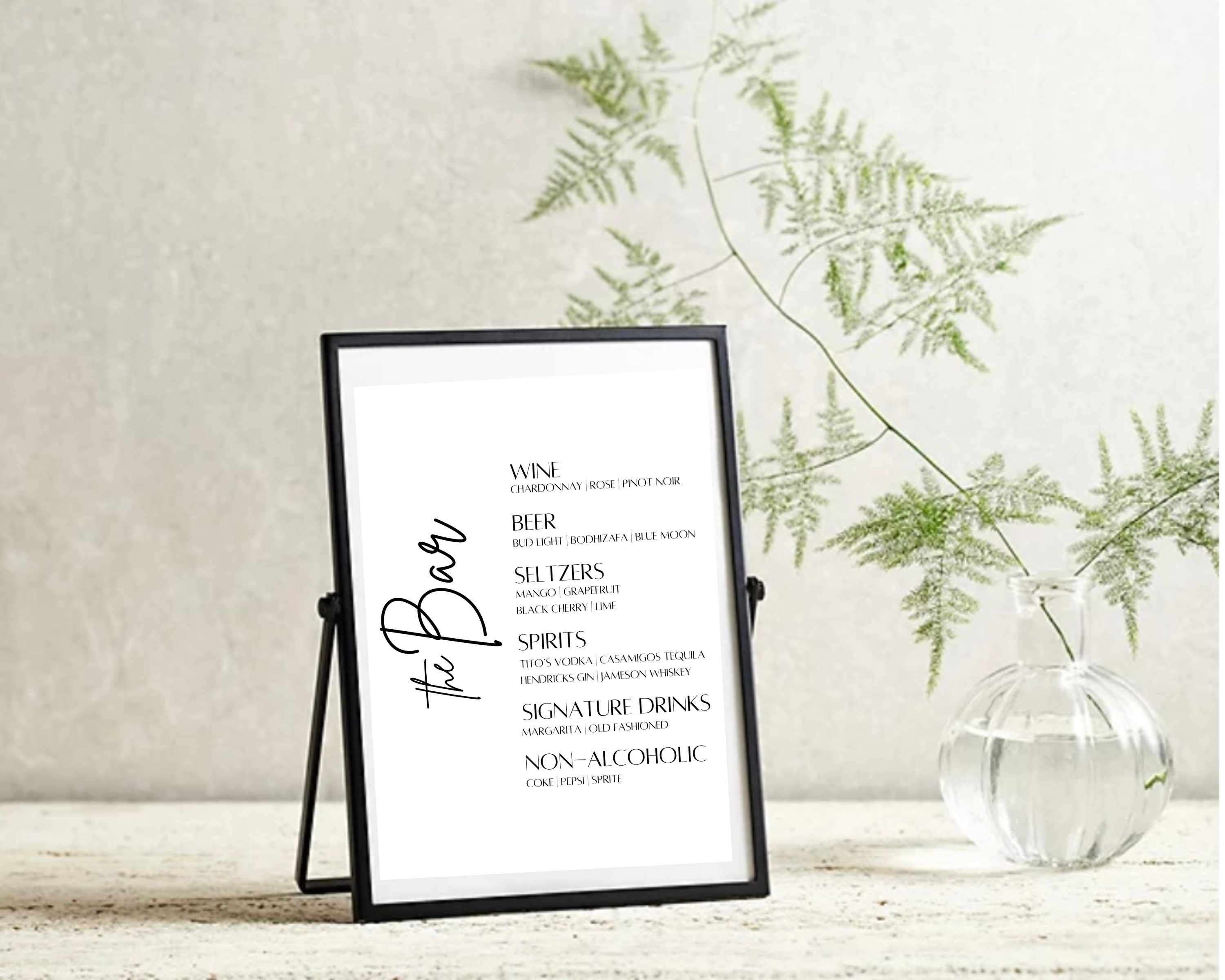 Wedding Signage Template Bar Template Bar Sign Template Minimal Wedding Signage Template Bar Template Bar Sign Template Minimal