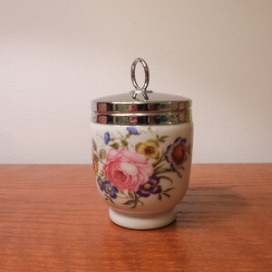 Royal Worcester floral egg coddler with lid