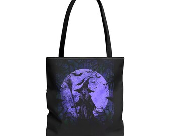 Spooky Witch Halloween Tote bag, Halloween Trick or Treat bag, Witch, Halloween bag, Spooky bag, Reusable bag, Quality Halloween tote bag