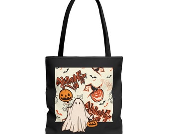 Halloween spook trick or treat draagtas - schattige Halloween draagtas, draagtas voor kinderen, trick or treat tas, spook en pompoenen draagtas, leuk