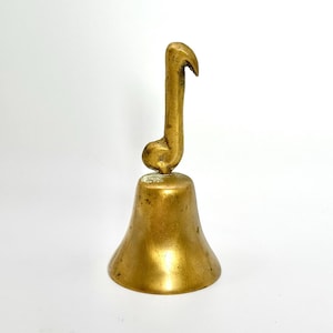 Antique Cast Brass Music Note Bell