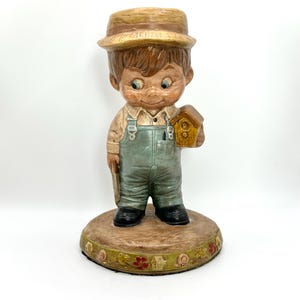 Vintage 1960’s “Jay, The Birdhouse Builder” Figurine by Ceramichrome