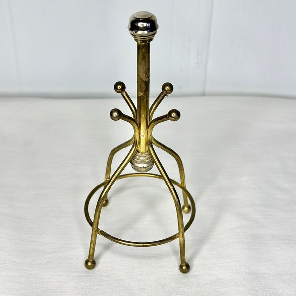 Vintage Gold Metal Tabletop Jewelry Tree Rack