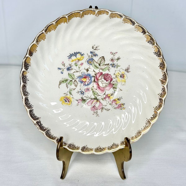 Vintage Royal China 22k Gold Floral Plate