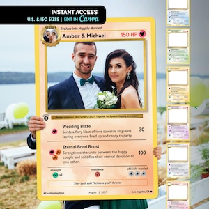 Trading Card Wedding Photo Prop (Instant Access Editable Template)