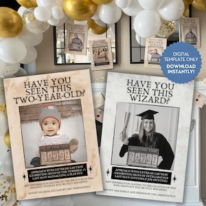 Have You Seen This Wizard Wanted Poster: Editable Canva Template