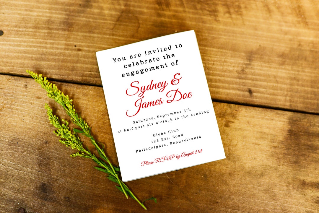 Simple Party Invitation Personalized Printable or E-card - Etsy