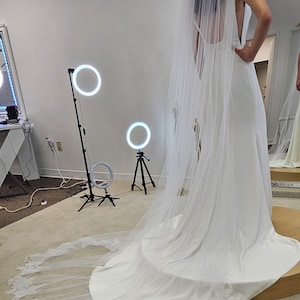 Wedding veil, Lace edge bridal veil, Embroidered bridal veil, Flower Edge veil, Floral veil