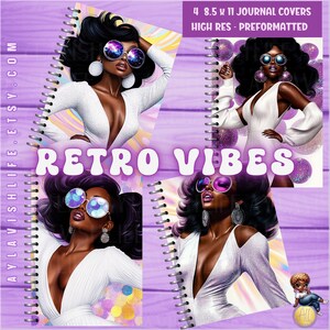 TÉLÉCHARGEMENT NUMÉRIQUE Couvertures de journaux Retro Vibes - Motifs haute résolution 8,5 x 11 pouces - Style glam audacieux des années 70 -