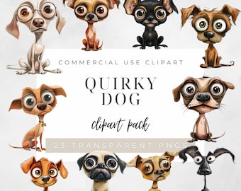 Quirky Dog Clipart Funny Dog Clipart Cute Dog Clipart Funny Animal Clipart Animal Clipart Digital Paper Craft Bundle Dog Clipart Dog Breed