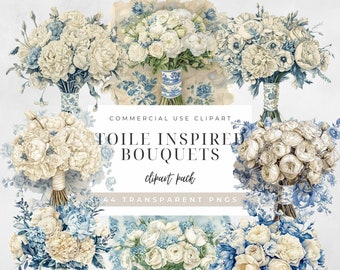Toile de Jouy Clipart Azul Toile Clipart Chinoiserie png svg Francés Toil de Jouy Azul Toile Flor Clipart Floral Baby Shower Boda