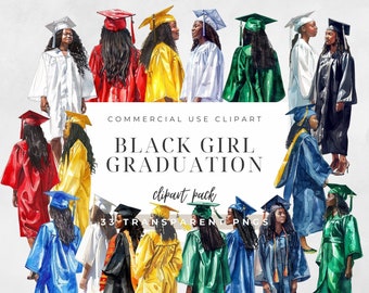 Black Girl Graduation Clipart Graduation Clipart 2024 Graduation Clipart Bundle Graduation Clipart for Girls Graduation Hat Clipart