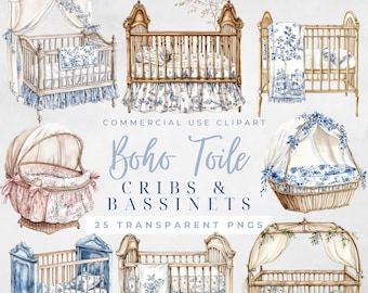 Baby Crib Clipart Blue Toile Baby Clipart Toile Baby Clipart Toile De Jouy Baby Shower Clipart Baby Shower Clipart Nursery Clipart
