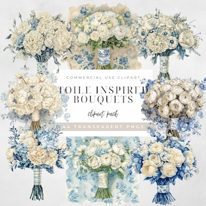 Toile de Jouy Clipart toile bleue Clipart chinoiserie png svg Français toile de Jouy bleu fleur Clipart Floral Baby Shower mariage