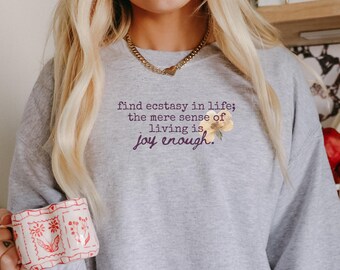Sudadera con cuello redondo de Emily Dickinson de Joy Enough Romantic Academia, camiseta de Librariancore Booktrovert, regalo de Emily Dickinson, camiseta de Castlecore