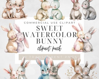 Watercolour Easter Clipart Spring Clipart Bunny Rabbit Clipart Bunny Clipart Easter Clipart Easter Rabbit Easter Bunny Clipart Watercolor