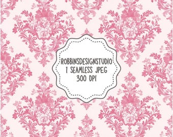 Rokoko Nahtlose Muster Gothik Digitales Papier Rokoko Digitales Papier Floral Rokoko Palastpapier Rokoko Junk Journal Rokoko Ästhetik Rosa Toile