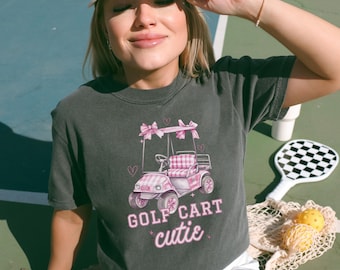 Golf Cart Cutie Golf Cart Passenger Princess Golf Girlfriend Shirt Golf Girlie Funny Golf Shirt Womens Golf Womens Bling Golf Shirt
