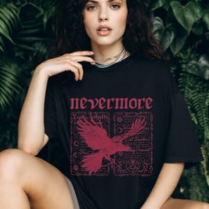 Librariancore Edgar Allen Poe The Raven Shirt Edgar Allen Poe The Dark Edgar Allan Poe Tarot Dark Academia Nevermore Shirt Quoth The Raven