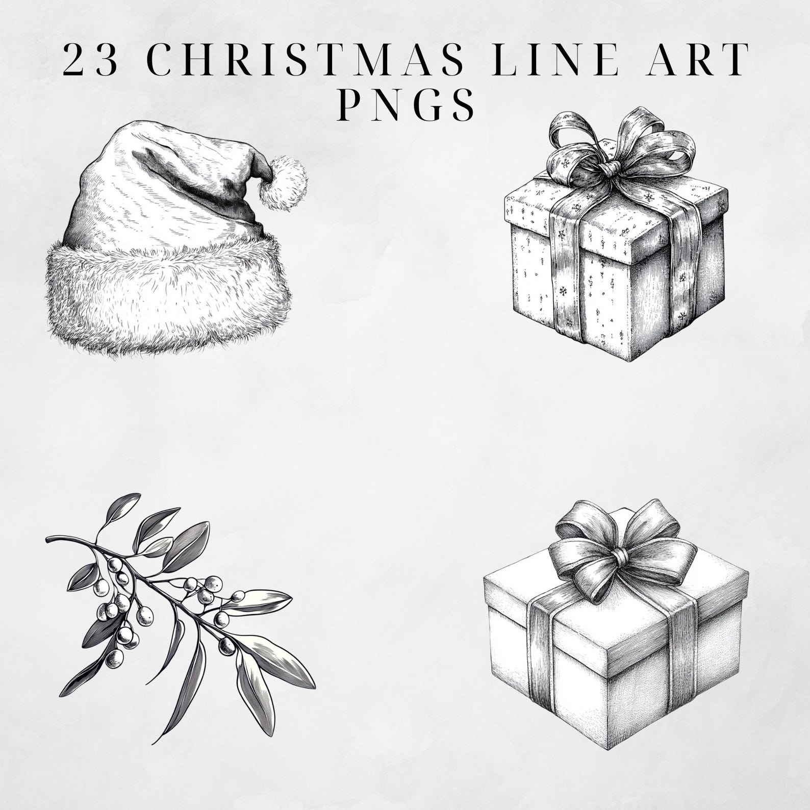 Fine Art Line Clipart Christmas Fine Line Clipart Line Drawing ...