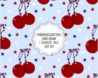 American Flag And Bows Seamless Patriotic Bow Seamless Cherry Bow File Coquette Cherry Bows Independence Day Fourth Of July Red White Blue