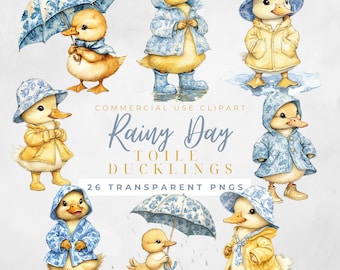 Lucky Duck Clipart Blue Toile Clipart Funny Duck Clipart Yellow Duck Clipart Baby Shower Clipart Cute Duck Clipart Rainy Day Clipart