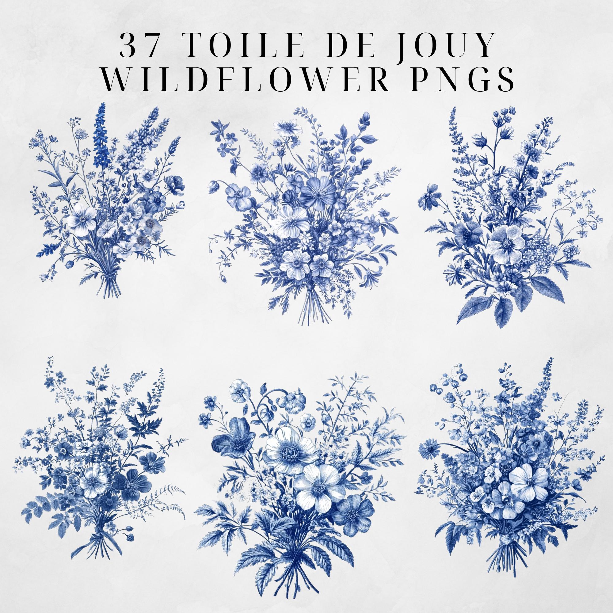 Toile Pattern Border Toile Border Clipart Boho Wildflower Butterfly Watercolor Wildflower ...