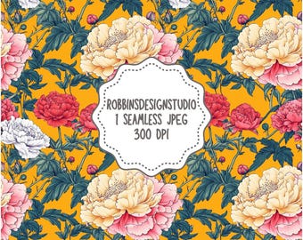 Bright Floral Digital Seamless Paper Bright Floral Seamless Wallpaper Elegant Floral Seamless Peony Seamless Pink Toile Seamless Girly Prep