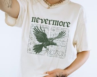 Librariancore Nevermore Shirt Edgar Allen Poe The Raven Shirt Edgar Allen Poe The Dark Edgar Allan Poe Tarot Dark Academia Quoth The Raven