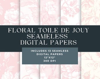 Seamless Toile Commercial Use Pink Toile Seamless Pattern French Toile Seamless Toile De Jouy Seamless Pattern Blue Toile Patterns