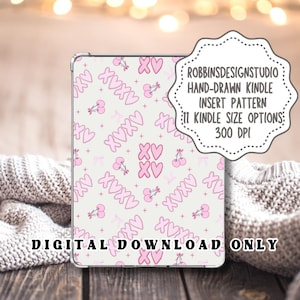 Grandmillenial Coquette XOXO Kindle Einsatz PNG Druckbare Kindle Einsatz Kindle Hülle Einsatz Kindle Zubehör Druckbare Dekorationen für Kindle