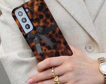 Tortoise Shell Phone Case Boho Tortoise Shell Coquette Tortoise Shell Bow Tortoise Shell Phone Case 12 Mini Iphone Case Animal Print Case