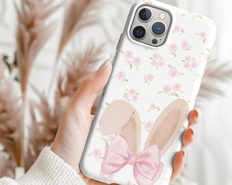 Hasenohren Handyhülle Kokette Hase Schleife Handyhülle Aquarell Hase Handyhülle iPhone 16+ Rosa Hase Ostern Handyhülle